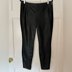 WHBM- Black Faux Leather (front) and Ponte (back) Leggings/Pants.
